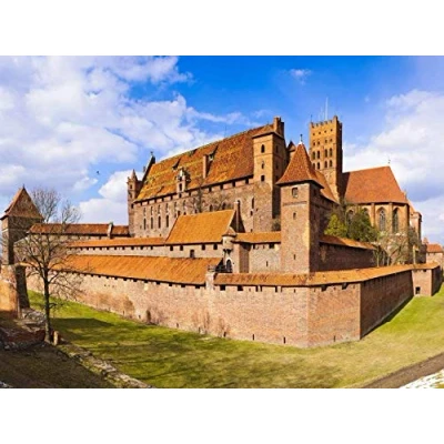Image of SHILIHOME Malbork Castle Poland DIY 5D Diamond Painting by Number unique Kits Home Wall Decor Crystal Rhinestone Cross Stitch