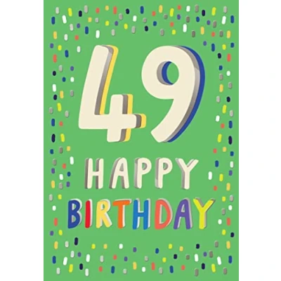 Image of Piccadilly Greetings 49th Birthday Milestone Card Age 49, Approx. 7 x 5 inches