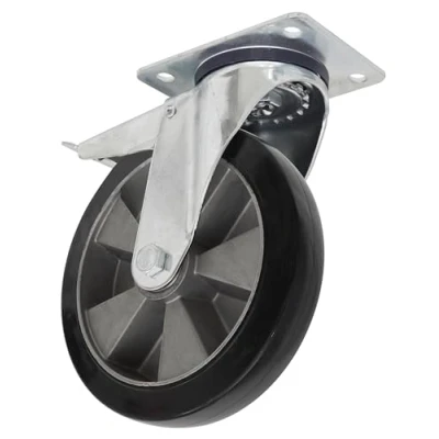 Image of Sealey Heavy Duty Rubber Castor Wheel Swivel with Total Lock Ø152mm Trade