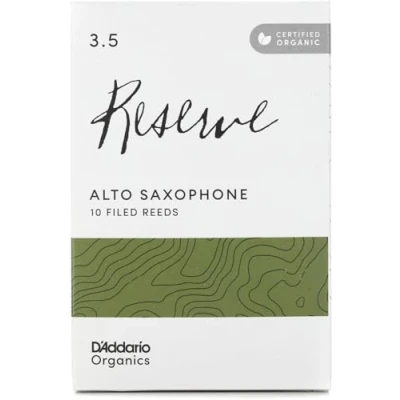 Image of D’Addario Woodwinds Organic Reserve Alto Saxophone Reeds Sax Individually Sealed Filed, Strength 3.5, 10 Pack