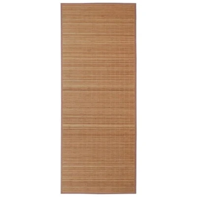 Image of vidaXL Rectangular Brown Bamboo Rug 120 x 180 cm