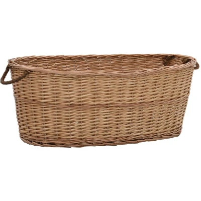 Image of vidaXL Firewood Basket with Carrying Handles 88x57x34 cm Natural Willow