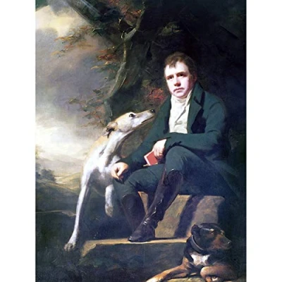 Image of Raeburn Portrait Sir Walter Scott Dogs Painting Art Print Canvas Premium Wall Decor Poster Mural