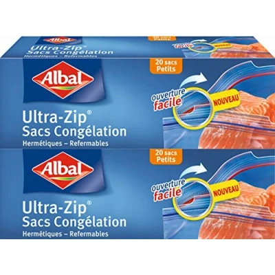 Image of Albal 4008871201782 Ziploc Freezer Bags (2 Packs of 20 Each) Small