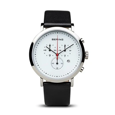 Image of BERING Unisex Analog Quartz Classic Collection Watch with Calfskin Leather Strap and Sapphire Crystal 10540 404