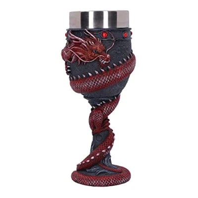 Image of Nemesis Now Dragon Coil Goblet, Red, 20cm
