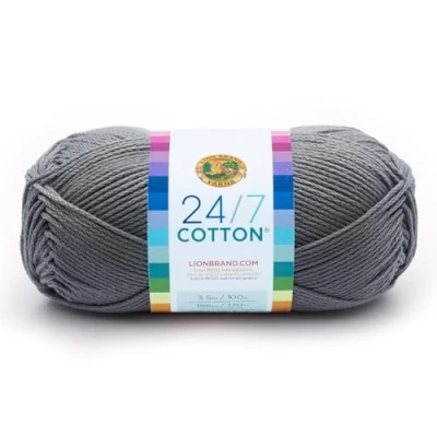 Image of Lion Brand Yarn Company Cotton Yarn, 100 Percent Cotton, Silver