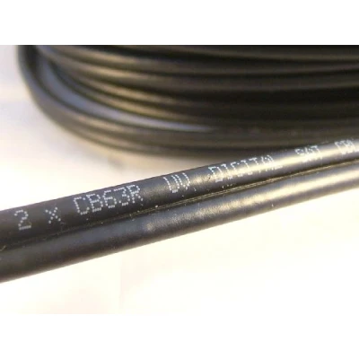 Image of The One Stop Sat Shop ® Twin satellite cable CB63R/WF65 for Sky Plus, HD, Freesat Plus. Black or white choose your length with free clips. (20m, Black)