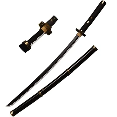 Image of KOGUMA One Piece Roronoa Zoro Cosplay Wooden Swords Replica Props 100cm (Black)