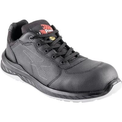 Image of U Power Red Industry® Nero, Unisex Safety Shoes, Lightweight, Flexible, Anti Puncture Leather Trainers, with Infinergy Insert, Aluminium Toe Caps (Black 41)