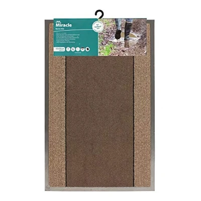 Image of JVL Miracle Brown with Beige Stripes Barrier Mat, 60 x 90 cm
