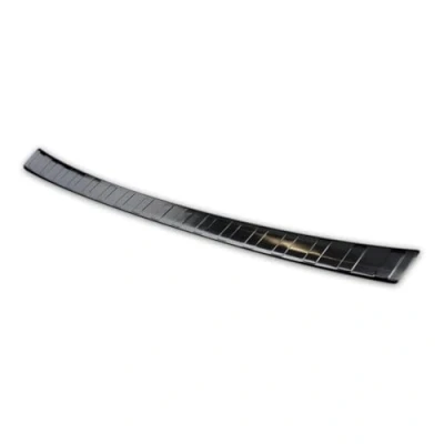 Image of Black Stainless Steel Rear bumper protector compatible with Toyota RAV4 (5th Gen.) 2018 &amp; Suzuki Across 2020 &#039;Ribs&#039;