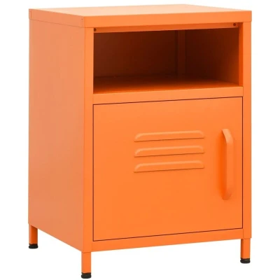 Image of vidaXL Nightstands 2 pcs Orange 35x35x51 cm Steel
