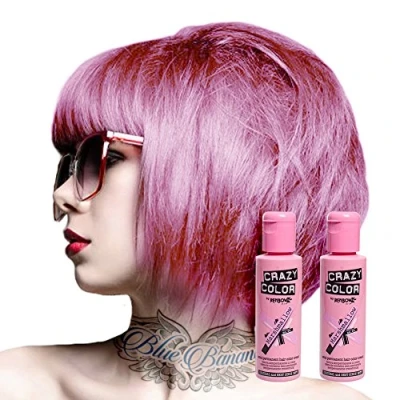 Image of 2x Crazy Color Semi Permanent Hair Dye 100ml (Marshmallow Pink)