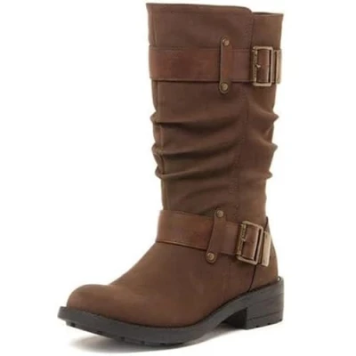 Image of Rocket Dog Trumble Biker Boot 3 UK Brown PU