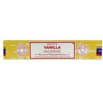 Image of Satya Nag Champa Vanilla Incense Sticks x1 pack comes with SAMASIA bookmark can be used for Aromatherapy, Spa, Yoga, Weddings, Meditation, Healing, Positivity and Relaxation