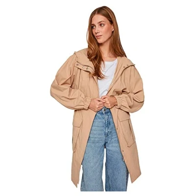 Image of Vila Women&#039;s Visiliana Long Parka Jacket Noos, Sesame, XS/S