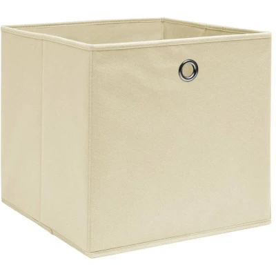 Image of vidaXL Storage Boxes 4 pcs Non woven Fabric 28x28x28 cm Cream