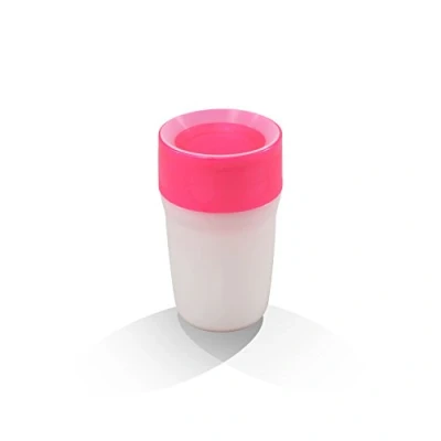 Image of Litecup 2 in 1 Sippy Cup + Night Light, 360 Patented Silicone Easy Flow Drinking Valve, Spill Resistant, BPA/Latex Free Weaning Cup, Toddler Travel Beaker, 6 Months+, 220 ml, Glitter Pink