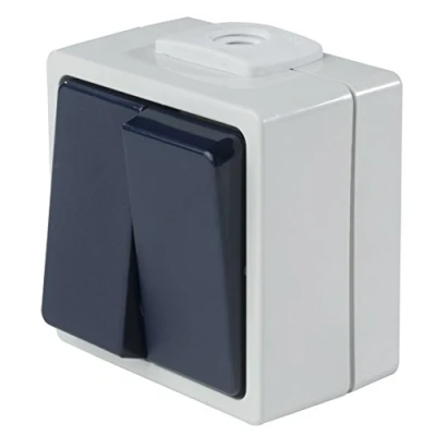 Image of as Schwabe 62451 Surface Mounted Switch IP54, 230 V, Gray, 8.3 cm
