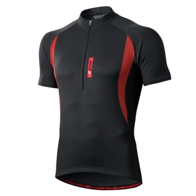 Image of MEETWEE Men’s Cycling Jersey, Long/Short Sleeve Biking Cycle Tops Quick Dry Breathable Mountain Bike MTB Shirt Racing Bicycle Clothes Black