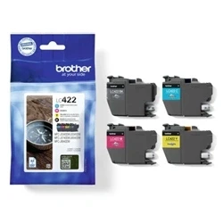 Image of Genuine Brother LC 422VAL Black/Cyan/Magenta/Yellow, Multi Pack, Standard Yield, Includes 4 x Inkjet Cartridges, Supplies