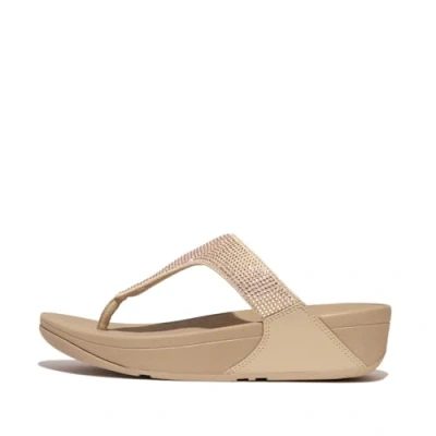 Image of Fitflop LULU TOE POST Tbar sandals, Women&#039;s, Size: 8, Irish cream Polyester
