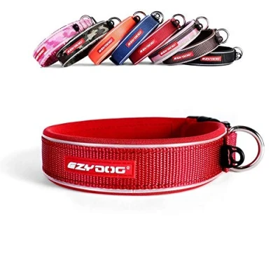 Image of EZYDOG Classic Neo Dog Collar Small, Medium, Large Dogs, Reflective Collar, Supreme Comfort, Soft Neoprene Material, Non Corrosive (Red)