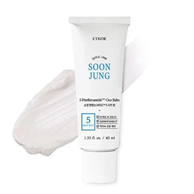 Image of Etude House SoonJung 5 Panthensoside Cica Balm 1.4 fl. oz. (40ml) (21AD); Hypoallergenic Skin Relaxing &amp; Calming Mild for Sensitive Skin, Panthenol