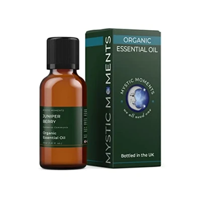 Image of Mystic Moments Organic Juniper Berry Essential Oil 30ml Pure &amp; Natural for Diffusers, Aromatherapy Massage Blends Vegan GMO Free