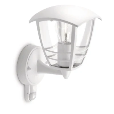 Image of Philips myGarden Creek Outdoor Wall Light with Motion Sensor (Requires 1 x 60 W E27 Bulb), White