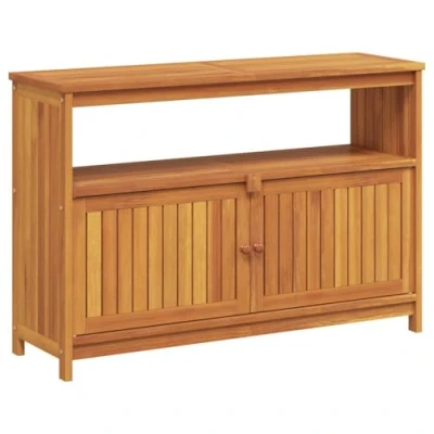 Image of vidaXL Acacia Wood Garden Console Table Rustic Indoor/Outdoor Side with Storage, 110cm Width, Solid Construction, Brown Finish