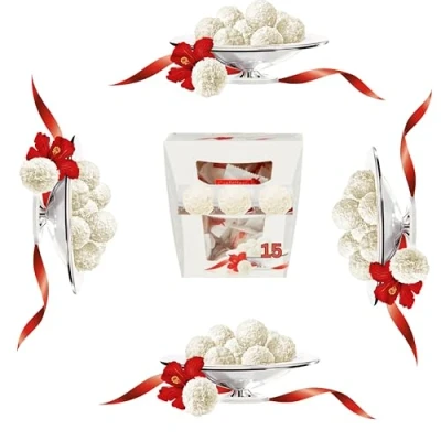 Image of Ferrero Raffaello Pralines, White Chocolate Gift, Wedding Gifts, Gifts for Women and Men, Teacher Party Box, Coconut, Crunchy Whole Almond Smooth Cream, Box of 15