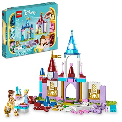 Image of LEGO Disney Princess Creative Castles 43219​, Toy Castle Playset with Belle and Cinderella Mini Dolls Bricks Sorting Box, Travel Toys for Girls Boys, Sensory Kids Ages 6+