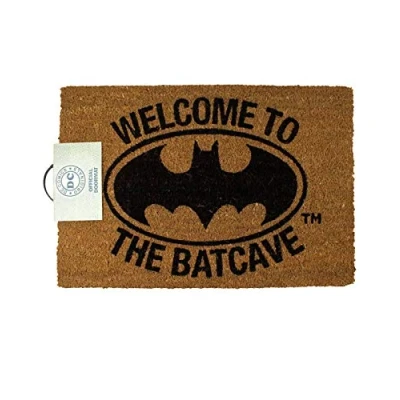 Image of DC Comics Batman &quot;Welcome To The Bat Cave&quot; Door Mat Brown