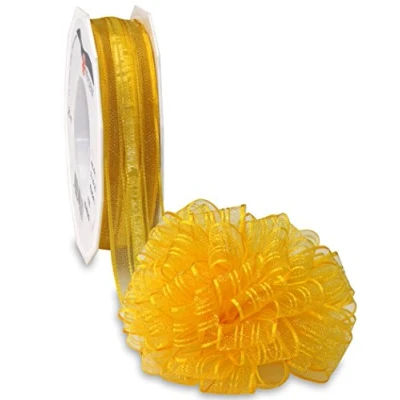 Image of Präsent&quot; VENEDIG Ribbon Spool, Polyester, Yellow, 12 x 3 cm