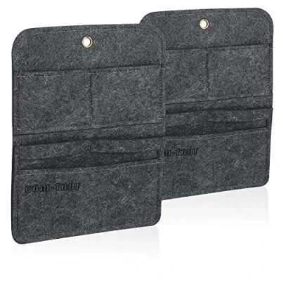 Image of com four® 2x hanging shelf practical organizer made of felt storage for ideal tents, garages, terraces and balconies (02 pieces anthracite)