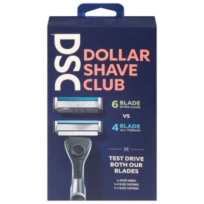 Image of Dollar Shave Club Men&#039;s Razor Mixed Starter Shaving Kit Includes 1 Handle, 4 Blade Cartridge, and 6 Cartridge 3 Count for a Comfortable Smooth Men