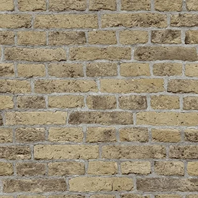 Image of Exclusive New Realistic 3D Vintage Brick Effect Rustic Stone Grey Textured Wallpaper (Beige AL1037)