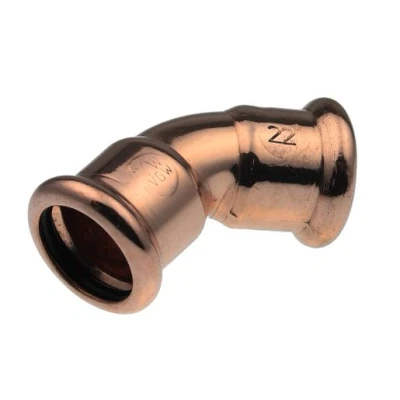 Image of Pegler VSH Xpress Copper Press Fit Obtuse Elbow 22mm S21 38412