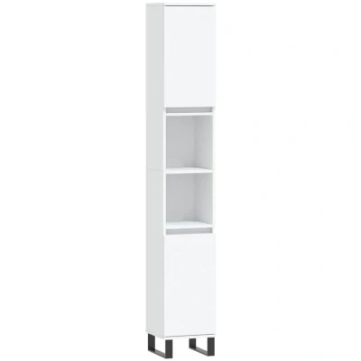 Image of vidaXL Bathroom Cabinet White 30x30x190 cm Engineered Wood
