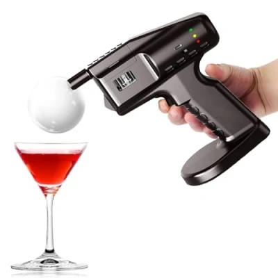 Image of ANGDI Cocktail Bubble Maker Kit, Flavour Blaster, Smoker 2 in 1 Electric Smoke Gun with Edible Bubbles &amp; Liquid for Bar Kitchen Restauran