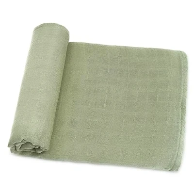 Image of Comfy Cubs Muslin Baby Blanket for Newborn, Swaddle Blanket, Neutral Receiving Boys and Girls (Sage)