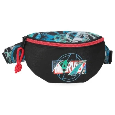 Image of Marvel Disney Shield School Pencil Case Kids Polyester Perfect for Organizing and Storing Pens Pencils by Joumma Bags, Black, Standard Size, Belt Bag