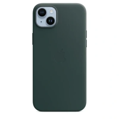 Image of Apple Magsafe Leather Back Cover Green iPhone 14 Plus