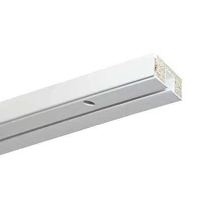 Image of GARDINIA GE1 Curtain Rail with Panel Mounting, 1 Track, Plastic, 150 cm, White