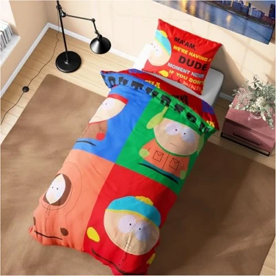 Image of South Park Bedding Set Duvet Cover &amp; Pillowcase for Men Bedroom Accessories Single or Double Duvet, Gifts Him (Multi Single)