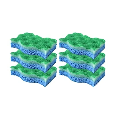 Image of sky w Multi Use Scrunge Scrub Sponge (Green with blue, Pack of 6)
