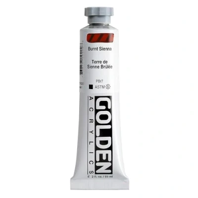 Image of Pro Art Golden Heavy Body Acrylic Paint 2 oz Burnt Sienna