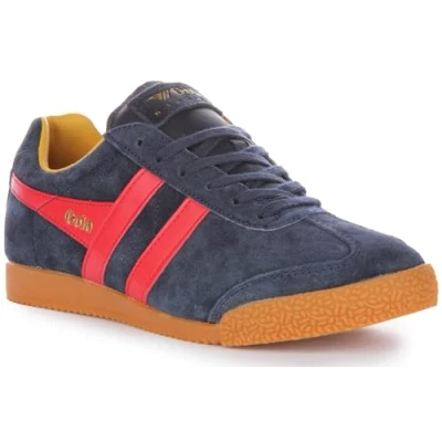 Image of Gola Harrier Womens Classic Trainers in Navy Sun Red 6 UK